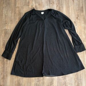 Black & Green V-Neck Long Sleeve Snake Print Women’s Dress - A New Day - XXL